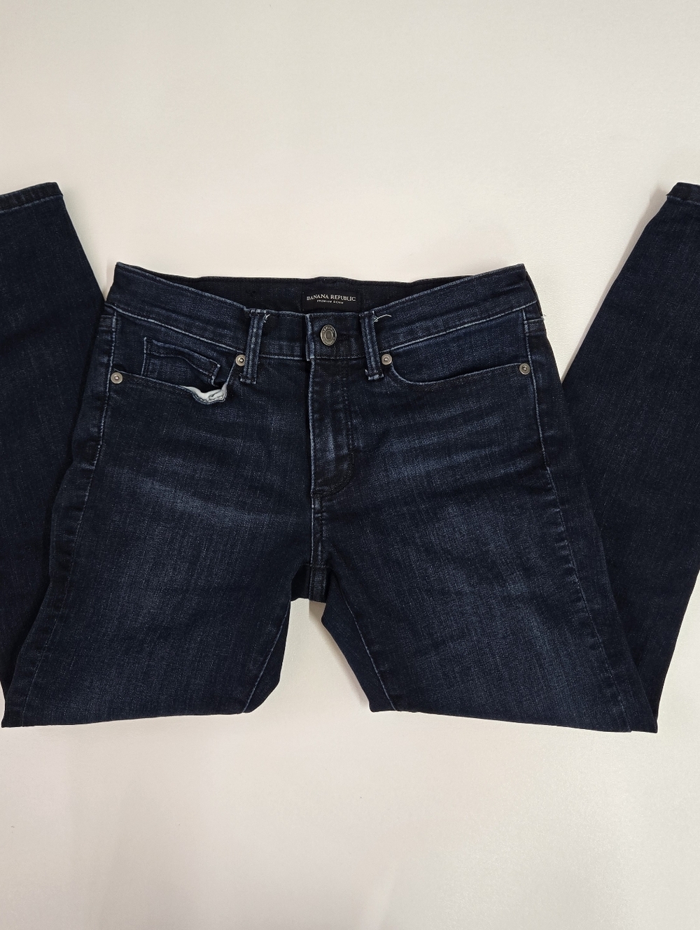 Banana Republic Skinny Jeans Womens 27P Blue Dark‎ Wash Denim Low Rise Zip Fly - Picture 10 of 14